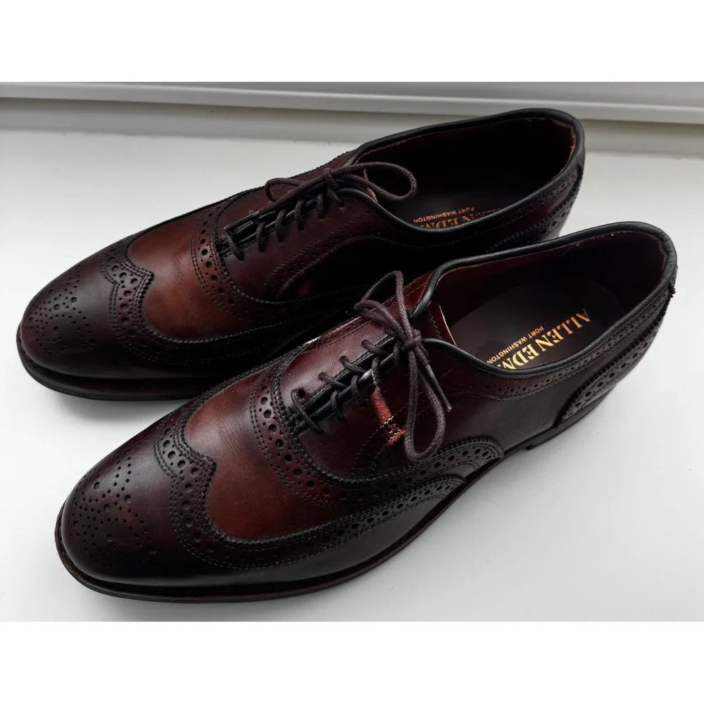 Allen Edmonds McAllister Wingtip Oxford  Dark Chili Model 6226 Mens 10 1/2 D NEW